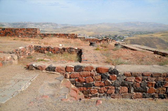 Ruins of the ancient Erebuni Fortress overlooking Yerevan, Armenia