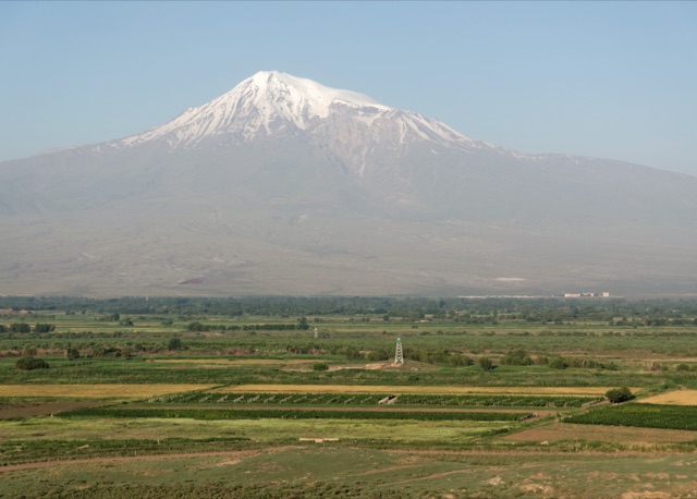 Mount Ararat rising over the Ararat Plain, Armenia's principal national symbol